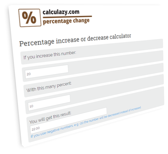Percentage change calculator